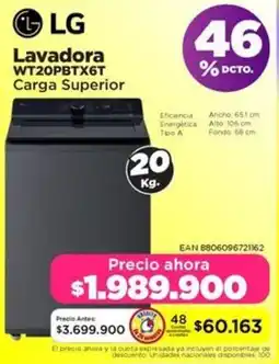 Alkomprar Lg lavadora wt20pbtX6t carga superior oferta