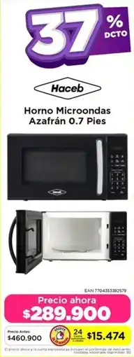 Alkomprar Haceb horno microondas azafrán 0.7 pies oferta