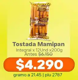 La Gran Colombia Tostada Mamipan oferta