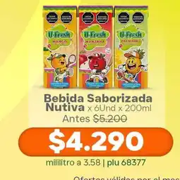 La Gran Colombia U Fresh Bebida Saborizada Nutiva oferta