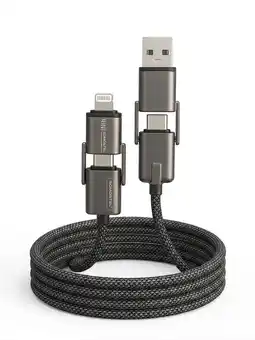 Falabella Cable Cargador 4 En 1 Usb C / Usb A / Entrada Lightning 100w oferta