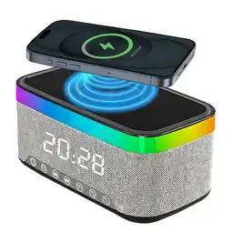 Falabella Parlante Bluetooth Reloj Cargador Inalámbrico Con Luz Rgb oferta