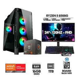 Falabella PC GAMER RYZEN 5 8500G- BOARD B650 WIFI - RAM 16GB SSD 1TB - MONITOR 24 FHD 120HZ IDEAL PARA GAMING oferta
