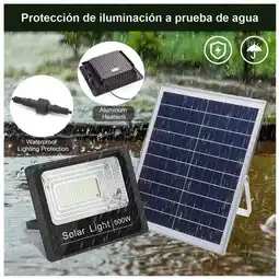 Falabella Reflector solar 500w Lampara led Control remoto Exterior Inalambrico oferta