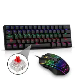 Falabella Combo Teclado y Mouse Main Force Lite Black T-TGS008- LIT SW RED oferta