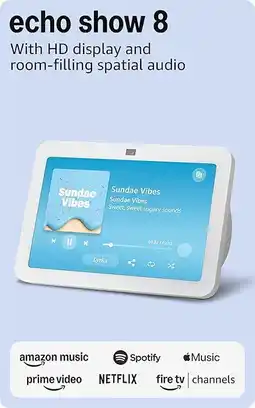 Falabella Echo Show 8 - 3ª Generación - Audio Espacial 3D Alexa Blanco oferta