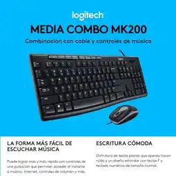 Falabella Mk200 Media, Combo Usb Teclado Multimedia Y Mouse oferta