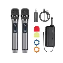 Falabella Kit de 2 Micrófonos Inalámbricos UHF Recargables con Receptor para Presentaciones oferta