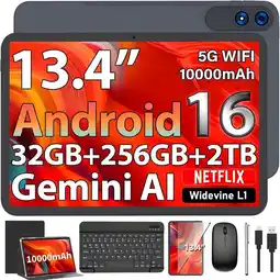 Falabella Tablet Android 13 pulgadas Teclado Mause Lapiz 256 Rom + 32 Ram oferta