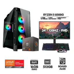 Falabella PC GAMER RYZEN 5 8500G - 16GB RAM - SSD 512GB - CHASIS 4 FANS + MONITOR 24 120HZ oferta