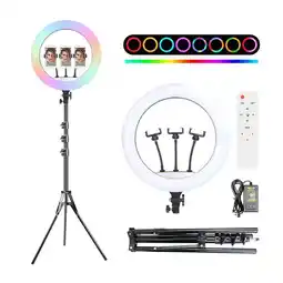Falabella Aro de Luz LED RGB 45 cm con Trípode y Soporte para Celular oferta