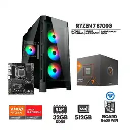 Falabella PC GAMER RYZEN 7 8700G - BOARD B650 WIFI - 32GB RAM SSD 512GB - CHASIS 4 FANS RGB IDEAL PARA GAMING oferta