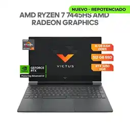 Falabella PORTÁTIL GAMER VICTUS 15 AMD RYZEN 7 7445HS - RTX 3050 - 16GB RAM - 512GB SSD - 15.6 FHD oferta