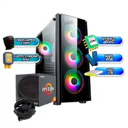Falabella TORRE GAMER RYZEN 5 5600G 16GB RAM SSD 1TB B550 (WIFI BT) FUENTE 780W oferta
