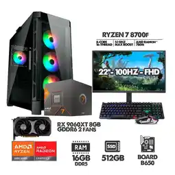 Falabella PC GAMER RYZEN 7 8700F - 16GB RAM - SSD 512GB - RX 9060XT 8GB + MONITOR 22 oferta
