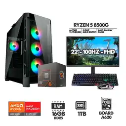 Falabella PC GAMER RYZEN 5 8500G - BOARD B650 - RAM 16GB SSD 1TB - MONITOR 22 FHD - IDEAL PARA GAMING oferta