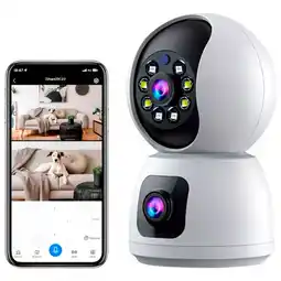 Falabella Camara Ip Wifi Doble Lente 360 Interior Sirenas Alarma-567-2 oferta
