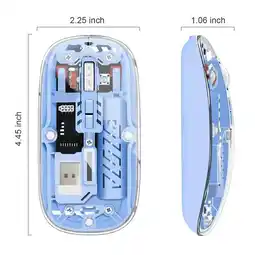 Falabella Ratón Transparente Inalámbrico Aoas W08 Sensor Óptico Recargable Funcionamiento Silencioso oferta