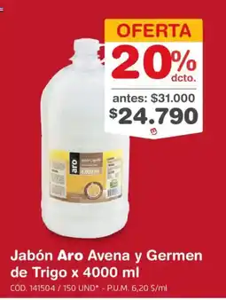 Makro Jabón Aro Avena y Germen de Trigo oferta