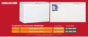 Makro Challenger congeladores horizontales oferta