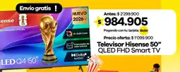 Éxito Hisense televisor 50" qled fhd smart tv oferta