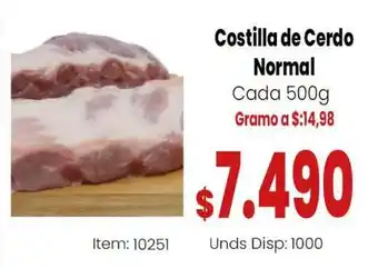 MercaTodo Costilla de Cerdo Normal oferta