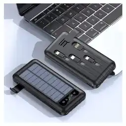 Falabella Dispositivo de Carga Solar 20000mah con 4 Cables Linterna Doble Pantalla Led Emergencias oferta