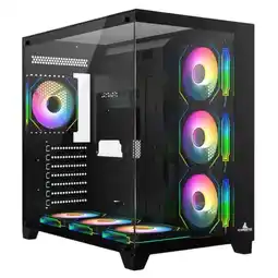 Falabella CHASIS - CRYSTAL CUBE - 7 FANS - ARGB BLACK - ATX, MICRO ATX, MINI ITX oferta