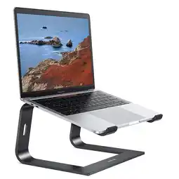 Falabella Base Soporte Aluminio para Portátil Compatible Macbook en Madera Color Negro oferta