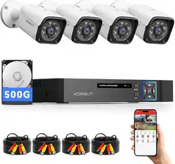 Falabella Cámaras Vorgu Kit Dvr 8ch + 4 Cámaras Hd 3mpx + Disco 500tb oferta