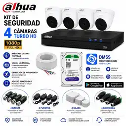 Falabella Kit 4 Cámaras de Seguridad CCTV Full HD 1080P Monitoreo 24/7 oferta