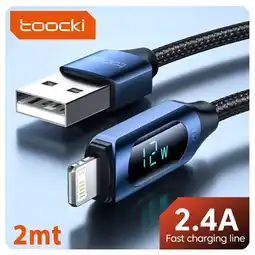 Falabella Cable USB Pantalla LED Para iPhone Carga Rápida iPhone - 2mt - Negro oferta