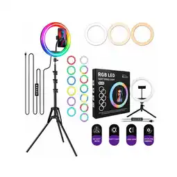 Falabella Aro de Luz RGB LED 26 cm con Trípode y Soporte para Celular oferta
