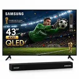 Falabella COMBO Televisor 43 Pulgadas Qled Q7+ BARRA DE SONIDO HW-B400FZL oferta