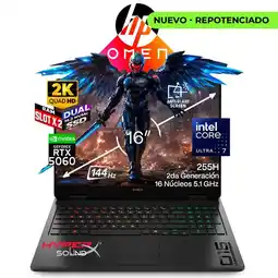 Falabella Portátil Gamer OMEN 16 Intel Ultra 7 255H RAM 64GB SSD 1.5 TB RTX 5060 8 GB 144Hz oferta