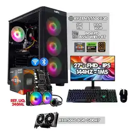 Falabella PC GAMER RYZEN 5 5500X3D - RTX 5060 - MONITOR 27 144HZ FHD - RAM 16GB SSD 1TB IDEAL PARA GAMING oferta