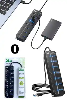 Falabella Hub Multipuerto Usb 7 Puertos 3.0 Led Alta Velocidad 5gbps oferta