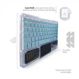Falabella Dispositivo Teclado Transparente con Touchpad Integrado Retroiluminado Inalámbrico Bluetooth oferta