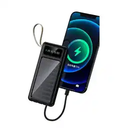 Falabella Power Bank Solar 20000mah 4 Cables Integrados Linterna Led oferta
