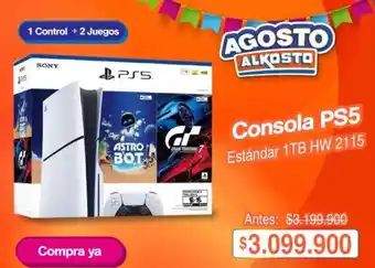Sony - consola ps5 estándar 1tb hw 2115