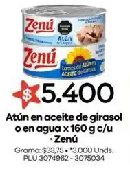 Surtimayorista Zenú - atún en aceite de girasol o en agua x 160 g c/u oferta
