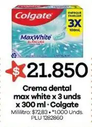 Surtimayorista Colgate - crema dental max white x 3 oferta