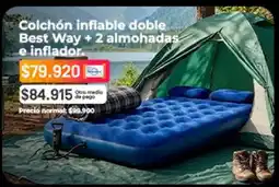 Easy Pago - colchón inflable doble + 2 almohadas e inflador oferta