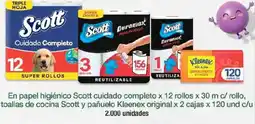 Jumbo Scott cuidado completo toallas de cocina Scott pañuelo kleenex original oferta