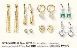 Ésika Set de aretes x7 clau silver oferta