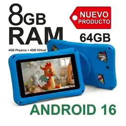 Falabella Tablet para Niños PLAY 7 Pulgadas 8GB RAM (4GB+4GB) 64GB WiFi con Estuche Protector oferta
