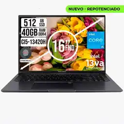 Falabella Portatil VivoBook Intel Core I5-13420H SSD 512GB RAM 40GB 16 FHD oferta