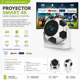 Falabella Mini proyector con WiFi y Bluetooth, 4K mundial oferta