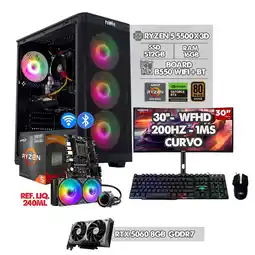 Falabella PC GAMER RYZEN 5 5500X3D - RTX 5060 - MONITOR 30 200HZ WFHD - RAM 16GB SSD 512GB IDEAL PARA GAMING oferta