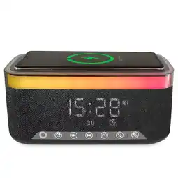 Falabella Parlante Reloj Despertador Cargador Inalámbrico 15w Luz Led oferta